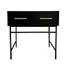 Gatsby Matt Black 1000 2-Drawer Countertop Vanity Unit with Brushed Brass Handles