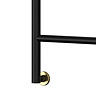 Gatsby Matt Black 1200 x 500 Heated Towel Rail with Brushed Brass Plates