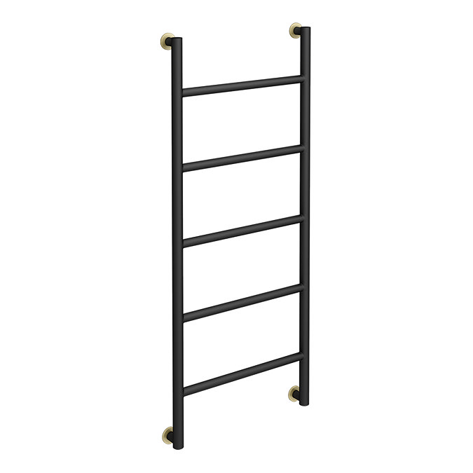 Gatsby Matt Black & Brushed Brass 1200 x 500 Heated Towel Rail