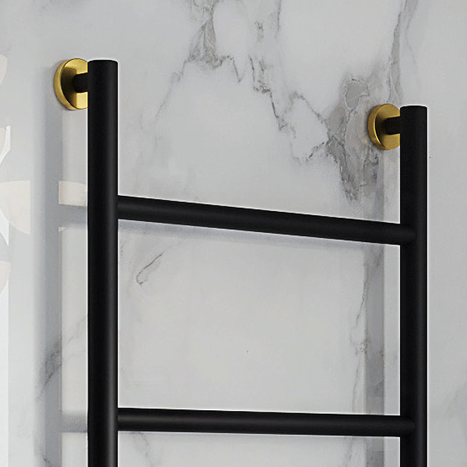 Gatsby Matt Black & Brushed Brass 1200 x 500 Heated Towel Rail