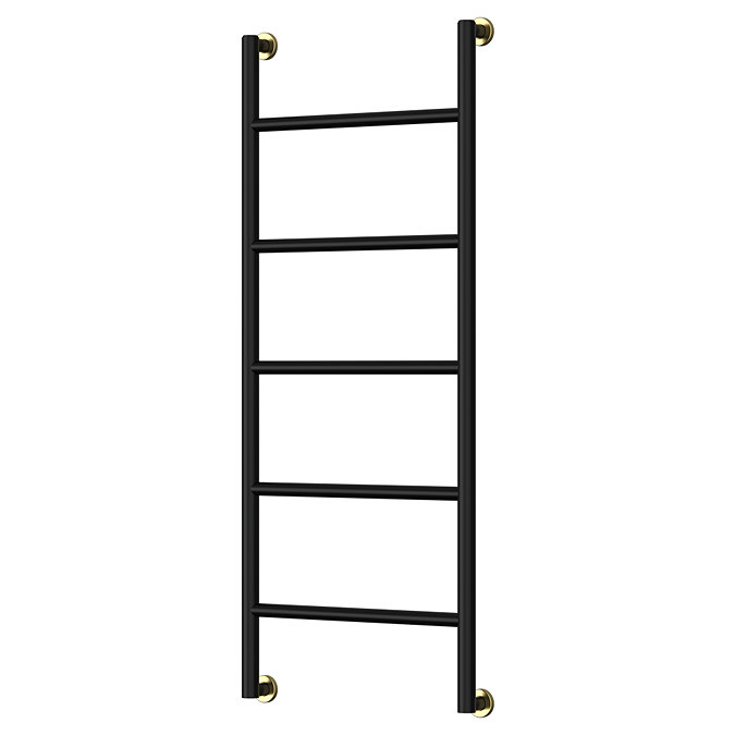 Gatsby Matt Black & Brushed Brass 1200 x 500 Heated Towel Rail