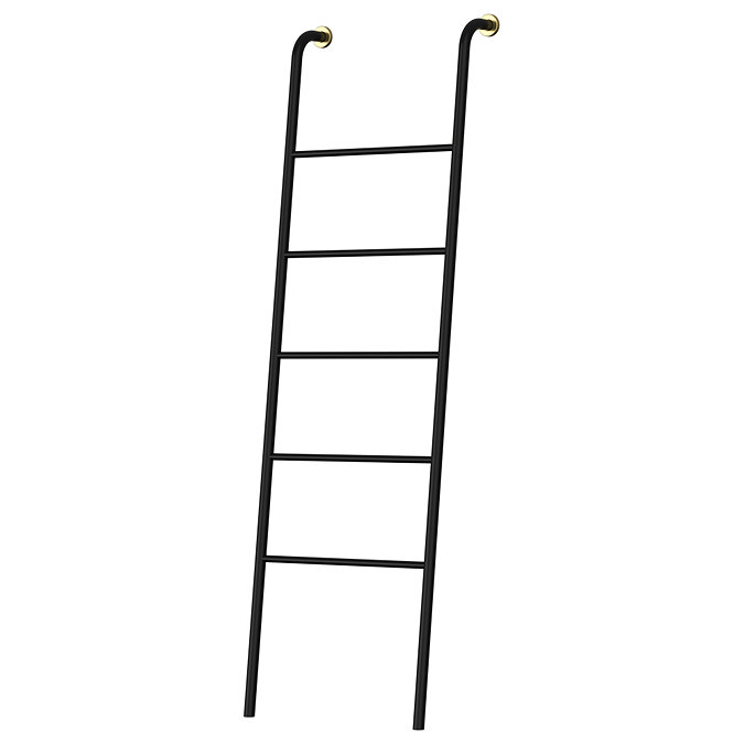 Gatsby Matt Black & Brushed Brass 1550 x 480 Ladder Towel Rack