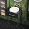 Gatsby Matt Black 600 Drawer Countertop Vanity Unit with Brushed Brass Handle