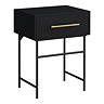 Gatsby Matt Black 600 Drawer Countertop Vanity Unit with Brushed Brass Handle