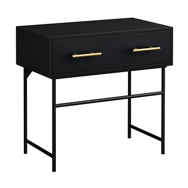 Gatsby Matt Black 800 Drawer Countertop Vanity Unit with Brushed Brass Handles