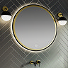 Gatsby Matt Black & Brushed Brass 800mm LED Backlit Circular Mirror