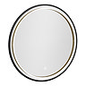 Gatsby Matt Black & Brushed Brass 800mm LED Ring Circular Mirror