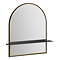Gatsby Matt Black & Brushed Brass Arched Mirror with Shelf