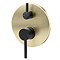 Gatsby Matt Black & Brushed Brass Round Concealed Bath Shower Mixer with Handset