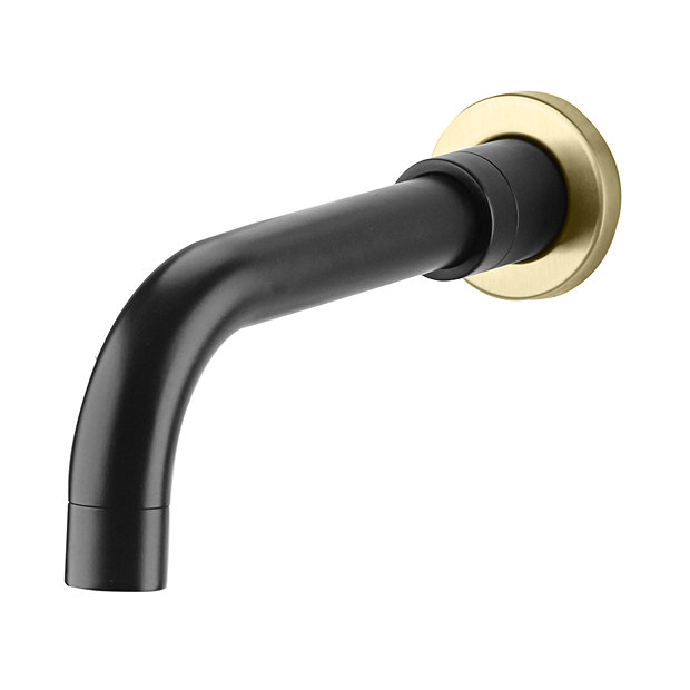 Gatsby Matt Black & Brushed Brass Round Concealed Bath Shower Mixer with Handset