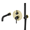 Gatsby Matt Black & Brushed Brass Round Concealed Bath Shower Mixer with Handset