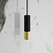 Gatsby Matt Black & Brushed Brass Round Cylinder Light Pull with Ceiling Switch