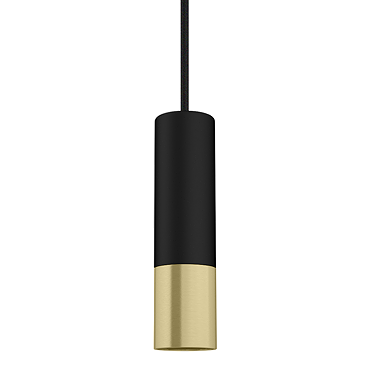 Gatsby Matt Black & Brushed Brass Round Cylinder Light Pull