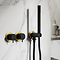 Gatsby Matt Black & Brushed Brass Round Outlet Elbow with Parking Bracket, Hose and Shower Handset