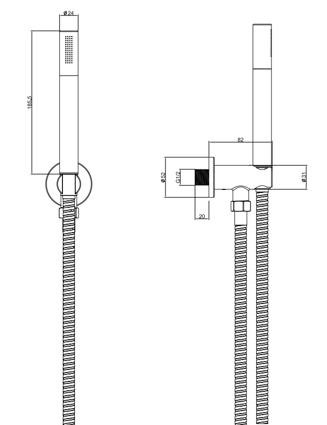 Gatsby Matt Black & Brushed Brass Round Thermostatic Shower Pack with Ceiling Mounted Head + Handset