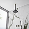 Gatsby Matt Black & Brushed Brass Round Thermostatic Shower Pack with Ceiling Mounted Head + Handset