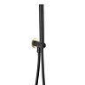 Gatsby Matt Black & Brushed Brass Round Thermostatic Shower Pack with Head + Handset