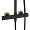 Gatsby Matt Black & Brushed Brass Round Thermostatic Shower