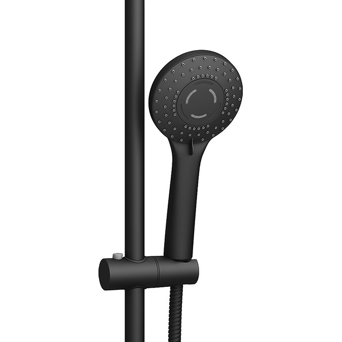 Gatsby Matt Black & Brushed Brass Round Thermostatic Shower