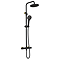 Gatsby Matt Black & Brushed Brass Round Thermostatic Shower