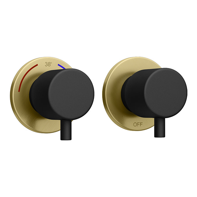 Gatsby Matt Black & Brushed Brass Shower Control Valve