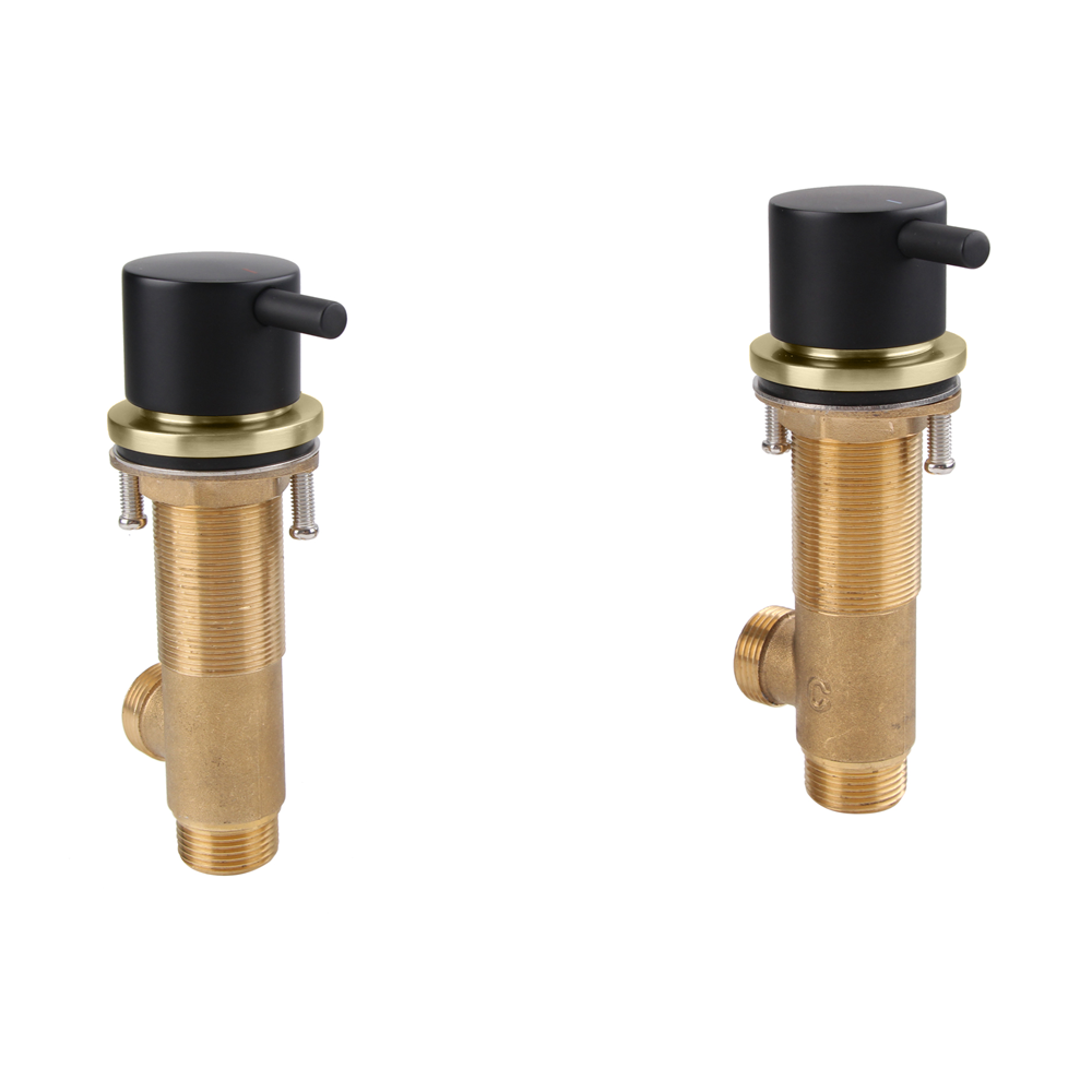Gatsby Matt Black & Brushed Brass Side Valves and Overflow Filler