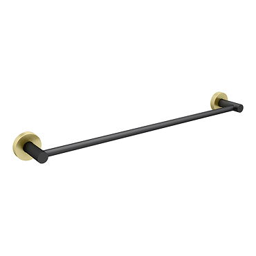 Gatsby Matt Black & Brushed Brass Single Towel Rail