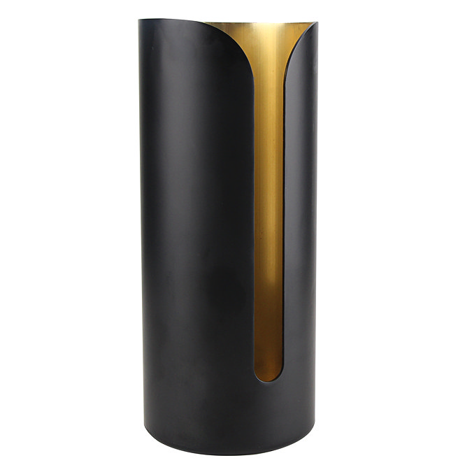 Gatsby Matt Black & Brushed Brass Spare Toilet Roll Holder