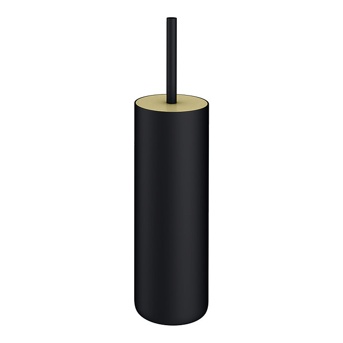 Gatsby Matt Black & Brushed Brass Toilet Brush Holder