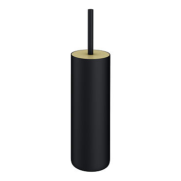 Gatsby Matt Black & Brushed Brass Toilet Brush Holder