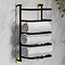 Gatsby Matt Black & Brushed Brass Wall Mounted Towel Stacker