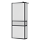 Gatsby Matt Black Framed Wetroom Screen with Fluted Glass, 300mm Return + Support Arm 800mm
