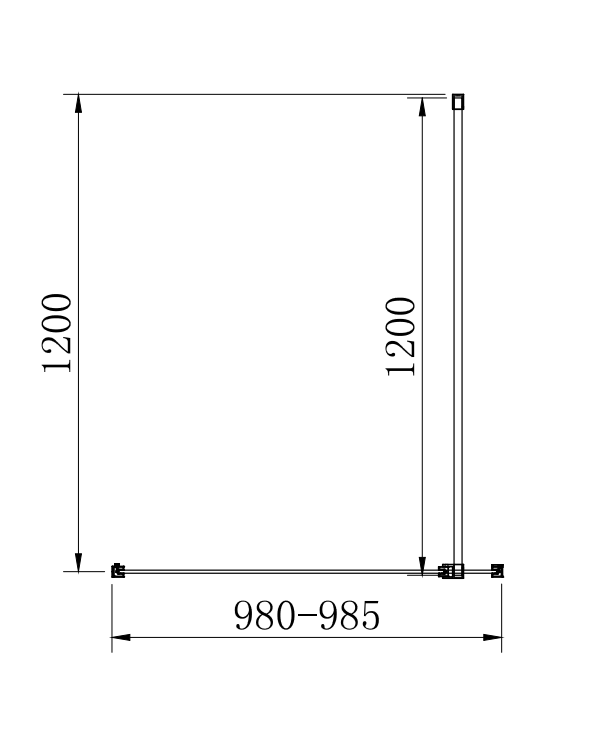 Gatsby Matt Black Framed Wetroom Screen with Fluted Glass + Support Arm 1000mm