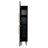 Gatsby Matt Black Tall Storage Unit with Brushed Brass Handles
