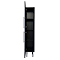 Gatsby Matt Black Tall Storage Unit with Brushed Brass Handles