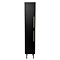 Gatsby Matt Black Tall Storage Unit with Brushed Brass Handles