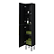 Gatsby Matt Black Tall Storage Unit with Brushed Brass Handles
