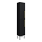 Gatsby Matt Black Tall Storage Unit with Brushed Brass Handles