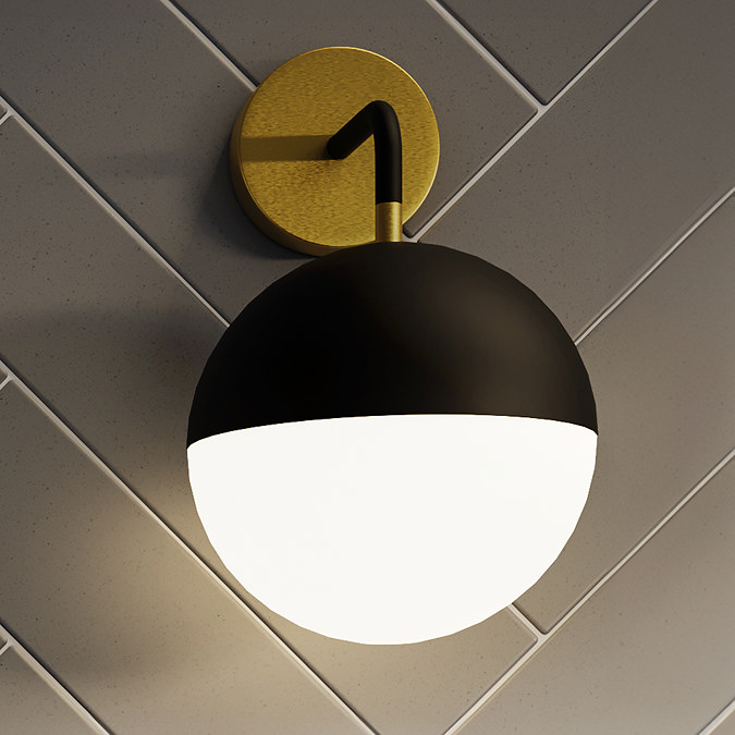 Gatsby Wall Mounted Light Matt Black & Brushed Brass