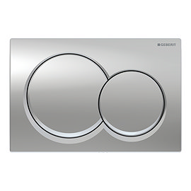 Geberit Alpha01 Round Dual Flush Plate - Gloss Chrome