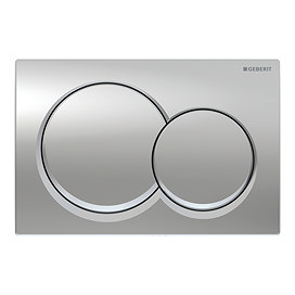 Geberit Alpha01 Round Dual Flush Plate - Gloss Chrome