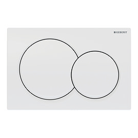 Geberit Alpha01 Round Dual Flush Plate - White