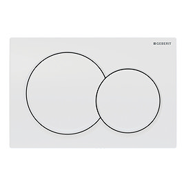 Geberit Alpha01 Round Dual Flush Plate - White