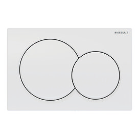 Geberit Alpha01 Round Dual Flush Plate - White