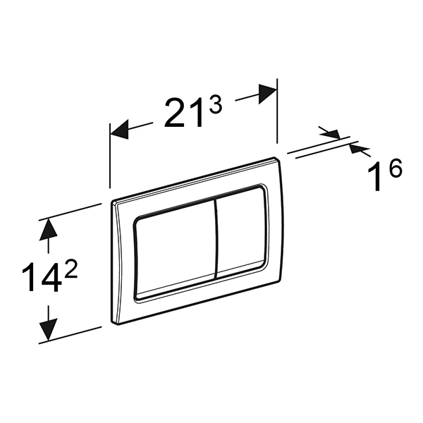 Geberit Alpha01 Square Dual Flush Plate - Chrome