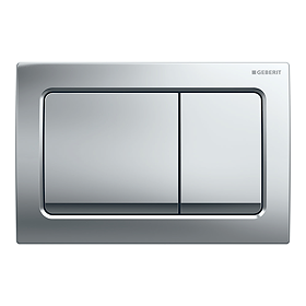 Geberit Alpha01 Square Dual Flush Plate - Chrome