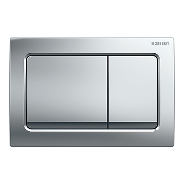 Geberit Alpha01 Square Dual Flush Plate - Chrome