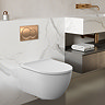 Geberit Alpha 82cm Frame & Cistern with Red Gold Round Flush Plate