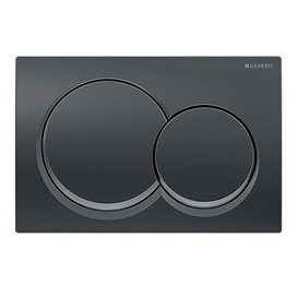 Geberit Alpha01 Round Dual Flush Plate - Black Chrome