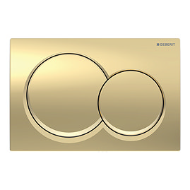 Geberit Alpha01 Round Dual Flush Plate - Brass-coloured